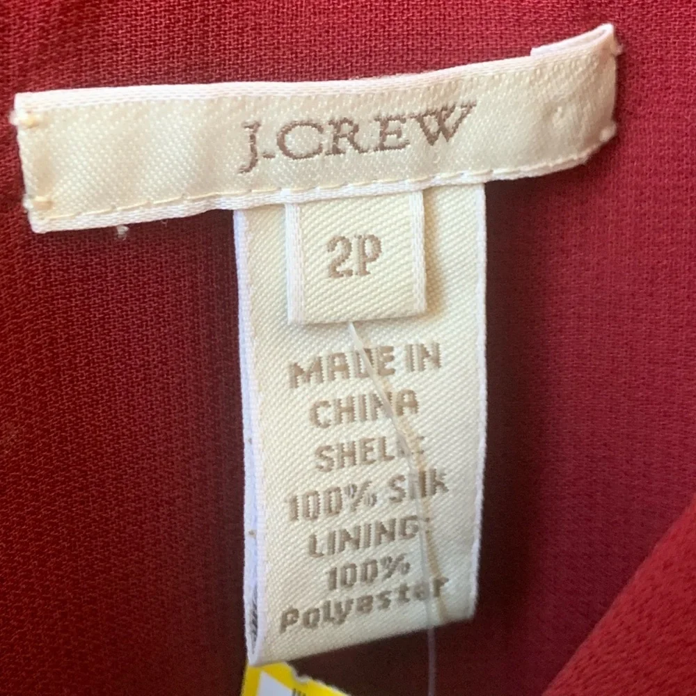 J CREW Women’s Burgundy Wrap Front Side Zipped Lined Sleeveless Tank Silk Dress